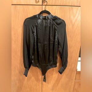 Long Sleeve Mesh, Tie-Back Bodysuit